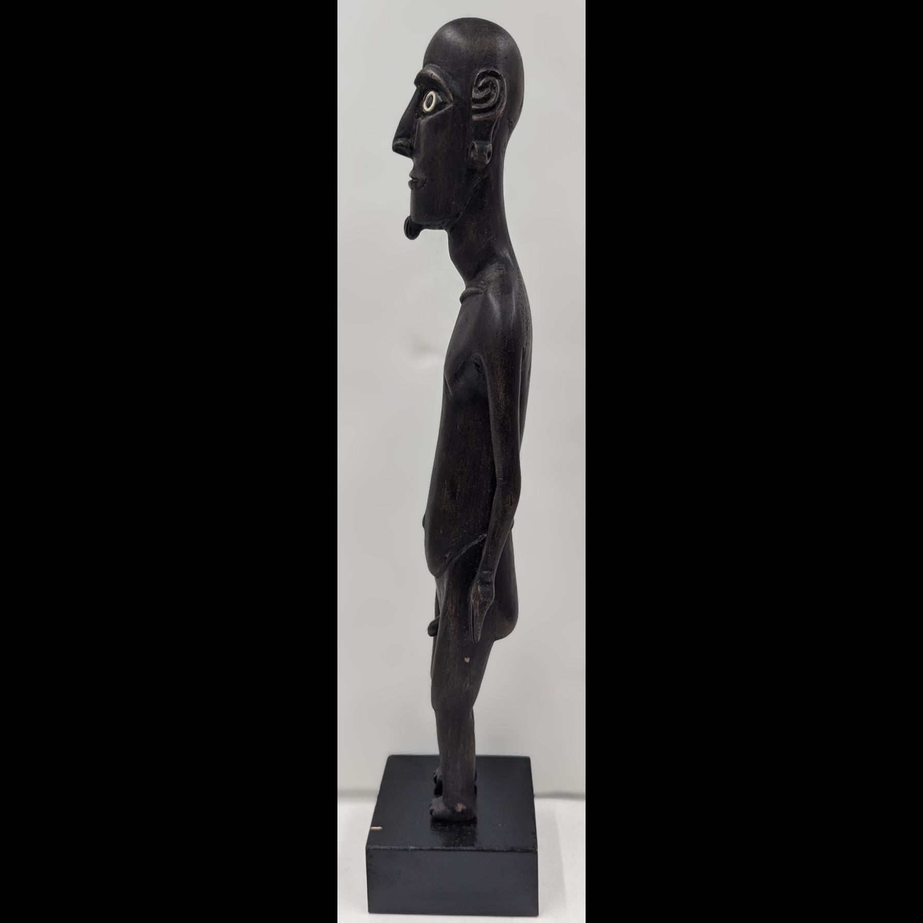 Vintage Carved Wood Easter Island Moai Tangata Ancestor Male Figure