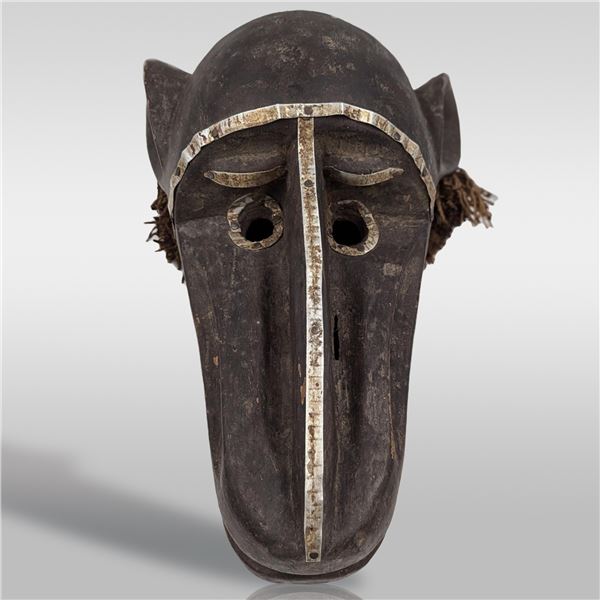 Large Vintage Carved Wood And Metal Bamana Tribe Mask