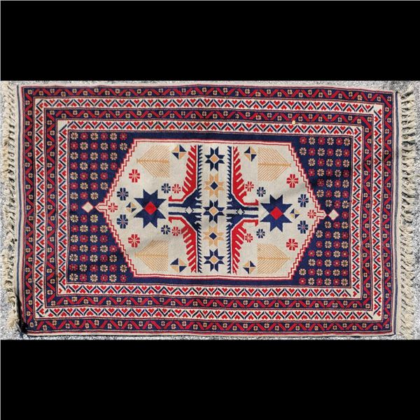Vintage Turkish Wool Rug 82" x 52"