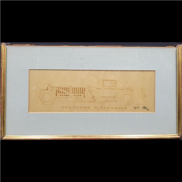 1964 François Dallegret Signed Concours D'Elegance Automobile Design Plans