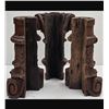 Image 2 : 3 Early Hand Carved Wooden Architectural Column Pieces