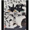 Image 2 : Chinese Ink And Watercolor Painting Two Cats With Calligraphy & Seal Mark