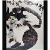 Image 3 : Chinese Ink And Watercolor Painting Two Cats With Calligraphy & Seal Mark