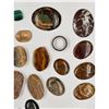 Image 15 : A Large Grouping Of Precious stones, Opal Malachite Jasper Obsidian Etc., See Pics