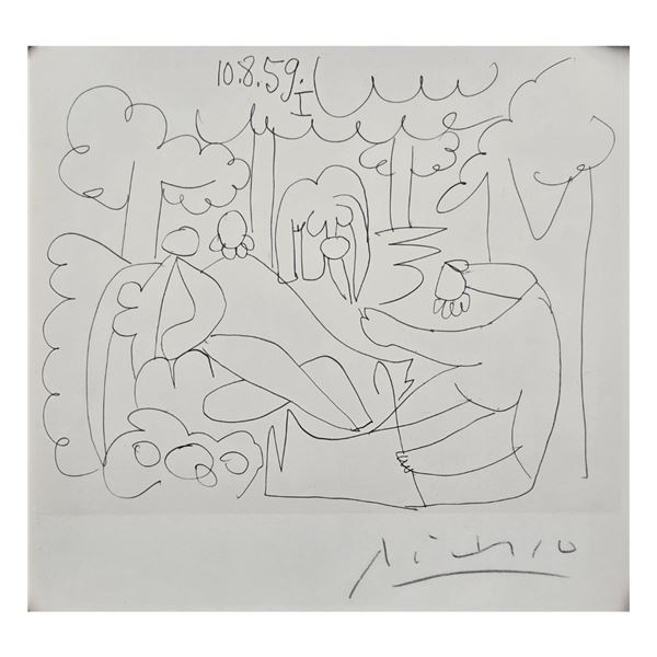 After Pablo Picasso 1881-1973 Pencil Signed "La Suite Des Dejeuners" NO COA