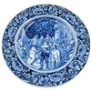 Image 1 : Large Signed Delft Blue & White Porcelain Charger