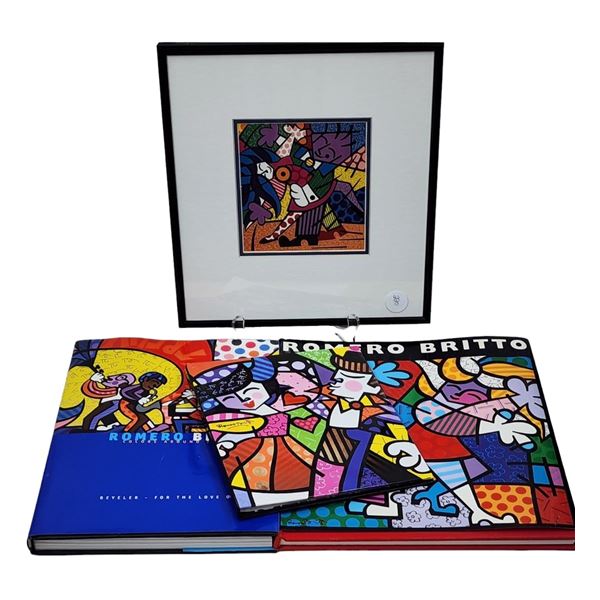 Romero Britto (Brazilian, b. 1963) "Dancers" With 2 Books
