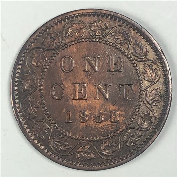 Canadian Large Cent 1858 UNC Details IMP Very Nice Coin