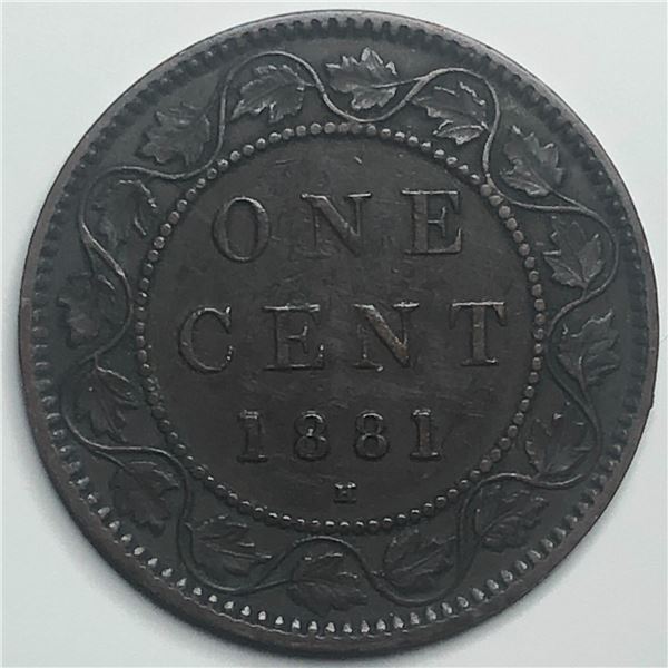 Canadian Large Cent 1881 EF  Double Die CANADA