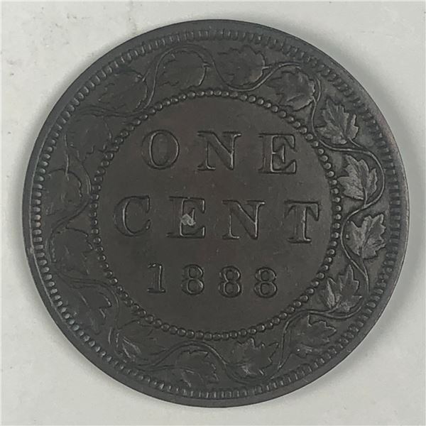 Canadian Large Cent 1888 AU+