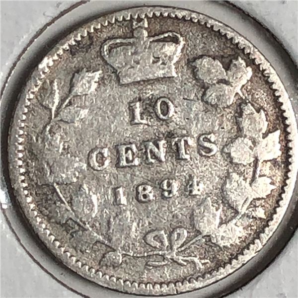 Canadian .10 Cent Dime 1894