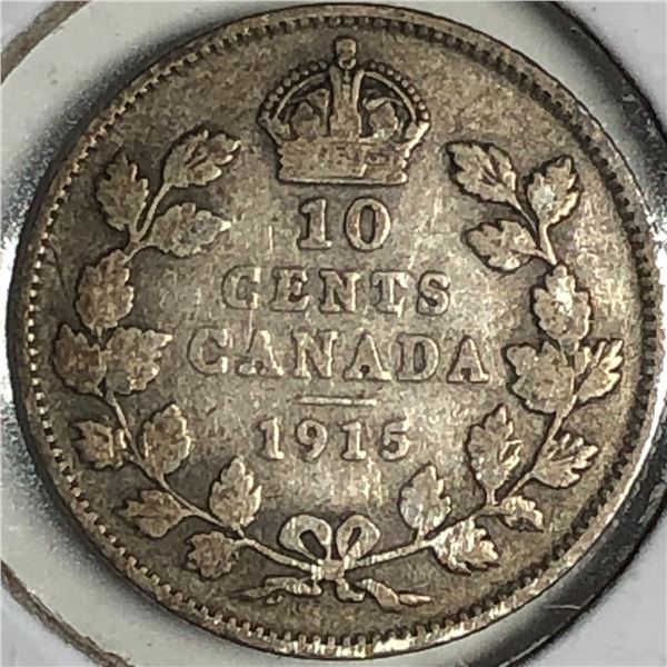 Canadian .10 Cent Dime 1915