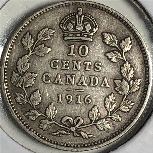 Canadian .10 Cent Dime 1916