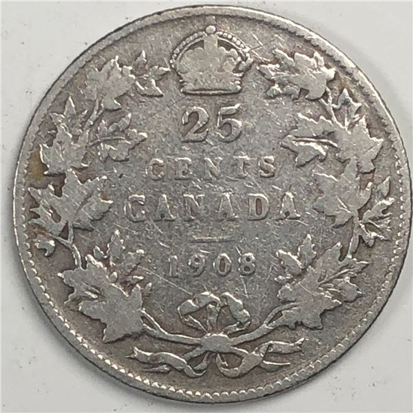 1908 King Edward VII 25 Cents