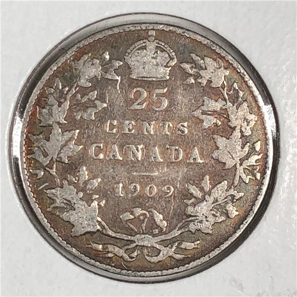 1909 King Edward VII 25 Cents