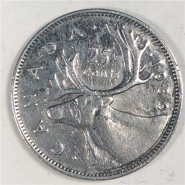 1939 King George VI 25 Cents