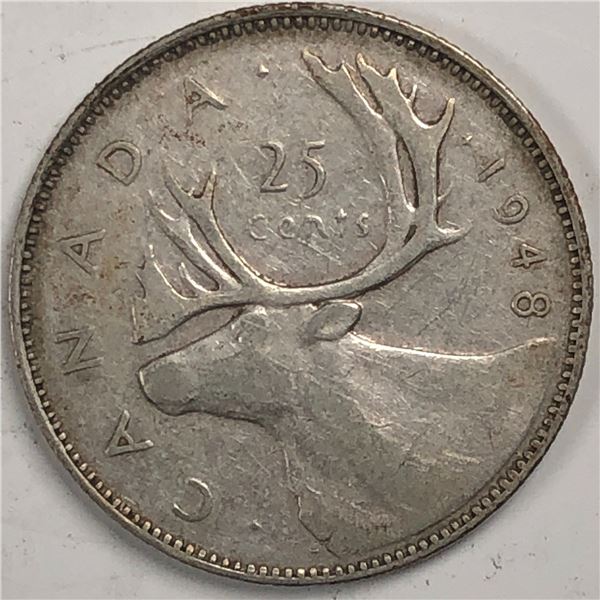 1948 King George VI 25 Cents VF