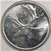 Image 1 : 1957 Queen Elizabeth 25 Cents Choice BU