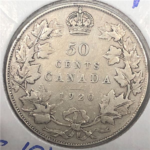 1920 King George V 50 Cents F+ Large 0