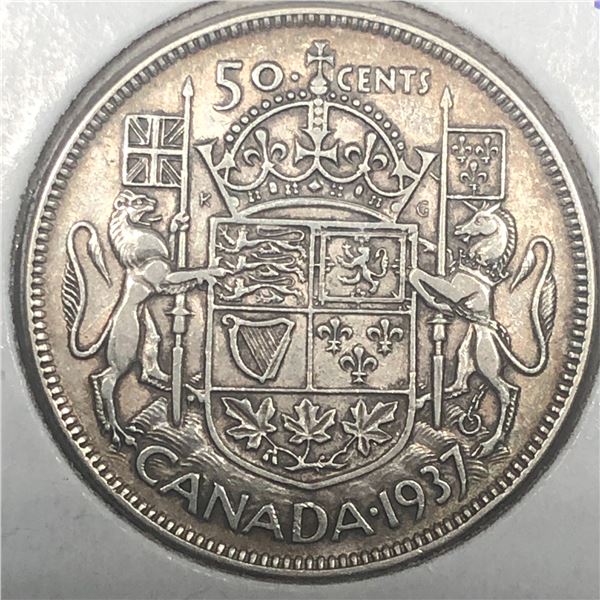 1937 King George VI 50 Cents VF++