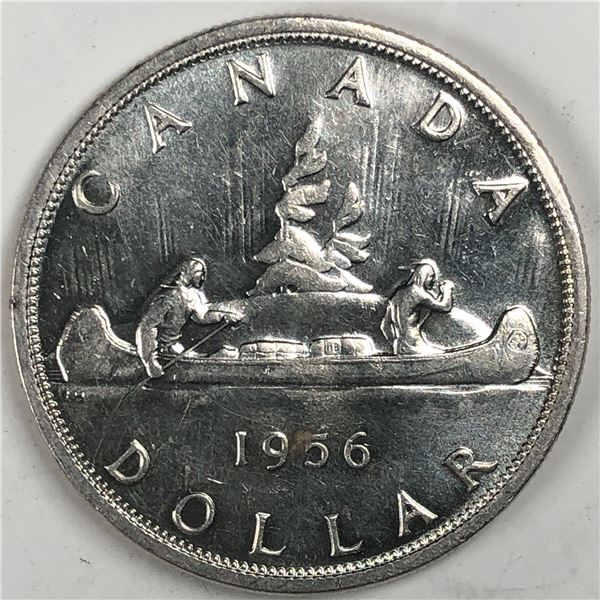 1956 Queen Elizabeth II Canadian Silver Dollar