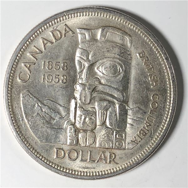 1958 Queen Elizabeth II Canadian Silver Dollar CHOICE UNC