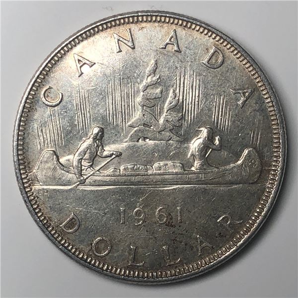 1961 Queen Elizabeth II Canadian Silver Dollar