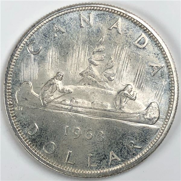 1963 Queen Elizabeth II Canadian Silver Dollar