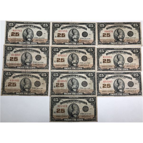 10-1923 25 Cent Shinplaster LETTER SET  VF-EF Very Nice