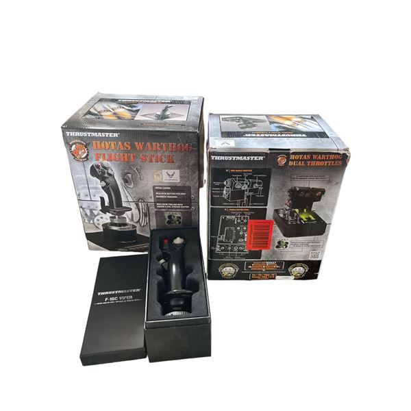 3 Pc - Thrustmaster Hotas Warthog Flight Stick & Dual Throttle controls ...