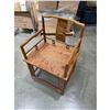 Image 3 : 5 Pc - Walnut & Marble Table (32x54x31") w/ 4 Walnut Chairs