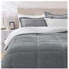 Image 1 : AmazonBasics micromink sherpa comforter set-ultra-soft - full queen, charcoal (new in box)