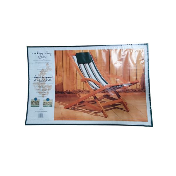 2 Pc - Wooden Outdoor Lounge Sling Chairs