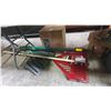 Image 2 : Under Table lot - Gardening Tools Including Rakes, Hoe, Snow Shovel & Push Broom