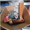 Image 2 : Group lot - Stainless Steel Commercial Sink - Stand Up Steel Display Stands - Box of Misc Items - Em
