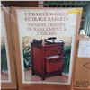 Image 2 : 4 Pc - 2 Drawer Wicker Storage Basket Cabinets