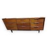 Image 1 : 9 Drawer Wooden Dresser (Mid Century Modern Style) (72x18x31")