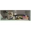 Image 2 : Shelf lot - Misc Display Pieces Including Coalport China Doll, Ornate Inlaid Box, Wooden Ducks