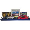 Image 1 : Shelf lot - Diecast Model Cars Including Corvettes, Porsche Boxster, Vintage Bugatti's
