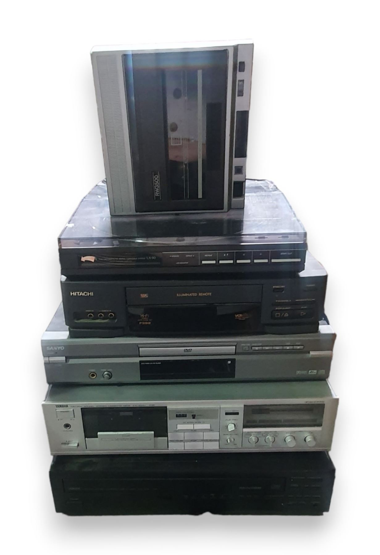 Above & under Table lot - x4 Misc DVD, VHS, Cassette Players, Record ...