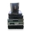Image 1 : Above & under Table lot - x4 Misc DVD, VHS, Cassette Players, Record Player, VHS Rewinder - x2 Boxes