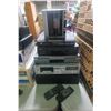 Image 2 : Above & under Table lot - x4 Misc DVD, VHS, Cassette Players, Record Player, VHS Rewinder - x2 Boxes