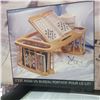 Image 2 : Group lot - Lap Desk, Oak Storage Cabinet, Wrought Iron Candle Stand, Display Trays