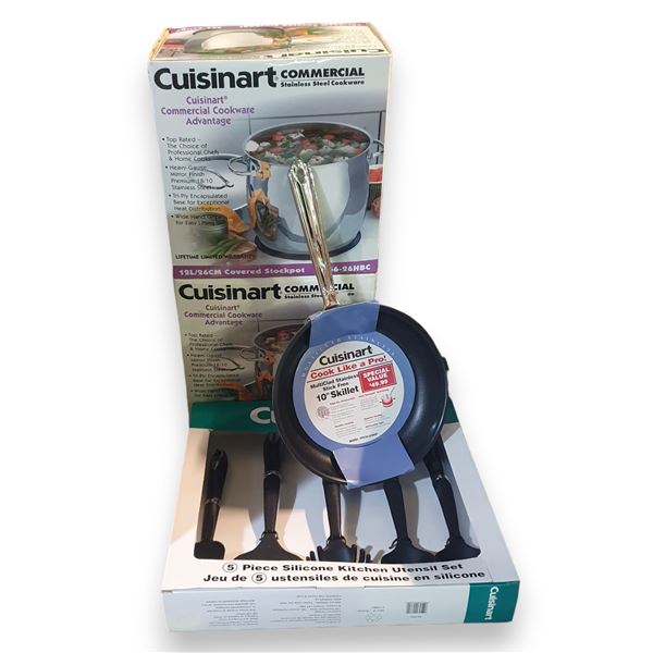 4 Pc - Cuisinart 5 Pc Utensil Set, Cuisinart Pan, Cuisinart Commercial Pots