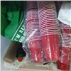 Image 2 : Under Table lot - Misc Items Including Plastic Cups, Signs, Serving Trays, Misc Kitchen Items