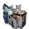 Image 1 : Group lot - End of Table Including Plastic Storage Bins, Golf Clubs, Umbrellas, Etc.