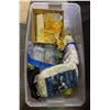 Image 1 : Under Table lot - Misc Items Including Rope, Shop Towels, Flashlights, Terry Towels, etc.