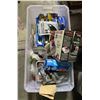 Image 2 : Under table lot - Misc Items Including Zip-Lock Bags, Tent Spikes, Plastic Organizers, Humidifier & 