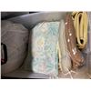 Image 2 : Under Table lot - Misc Items Including Rugs / Mats, Spice Rack, Lunch Box, plastic Bins, etc.