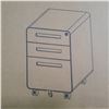 Image 1 : Metal 3 Drawer Lockable Filing Cabinet on Wheels